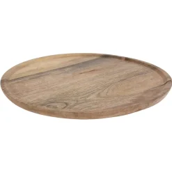 Mango wood round plate, 15"