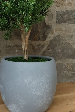 Marbled grey terracotta planter