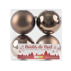 Matte and pearled bronze Christmas ball ornaments, 4