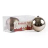 Matte and pearled bronze Christmas ball ornaments, 6"