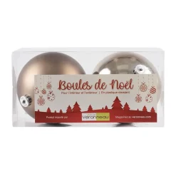 Matte and pearled bronze Christmas ball ornaments, 6