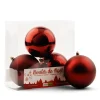 Matte and shiny burgundy Christmas ornaments, 4″