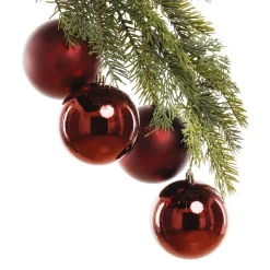 Matte and shiny burgundy Christmas ornaments, 4″