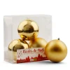 Matte and shiny gold Christmas ornaments, 4″