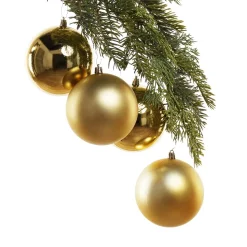 Matte and shiny gold Christmas ornaments, 4″