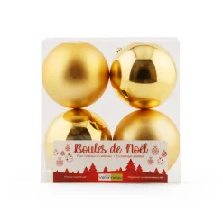 Matte and shiny gold Christmas ornaments, 4″