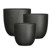 Matte black ceramic plant pot
