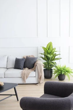 Matte black ceramic plant pot