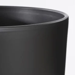Matte black ceramic plant pot