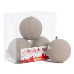 Matte grey Christmas ball ornaments, 4"