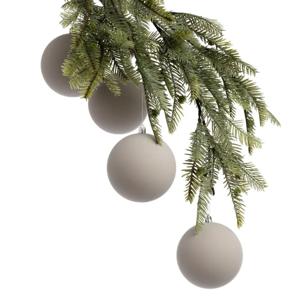 Matte grey Christmas ball ornaments, 4"