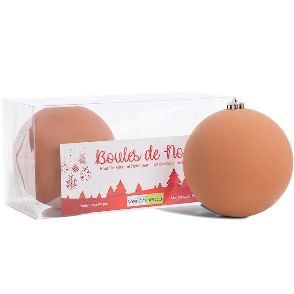 Matte orange Christmas ball ornaments, 6"