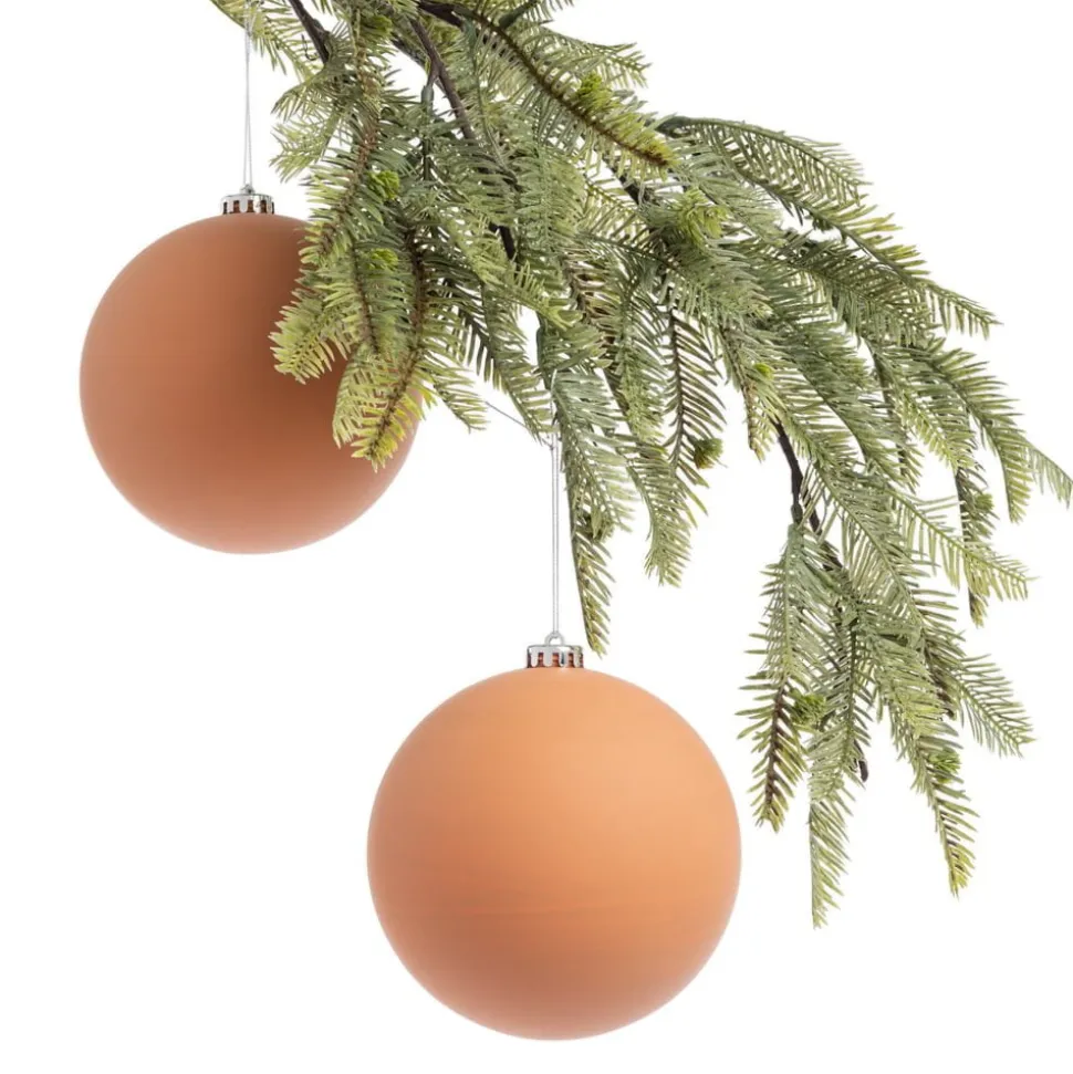Matte orange Christmas ball ornaments, 6"