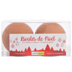 Matte orange Christmas ball ornaments, 6