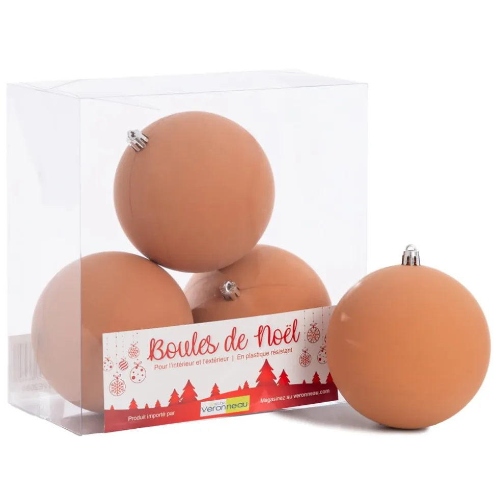 Matte orange Christmas ball ornaments, 4"