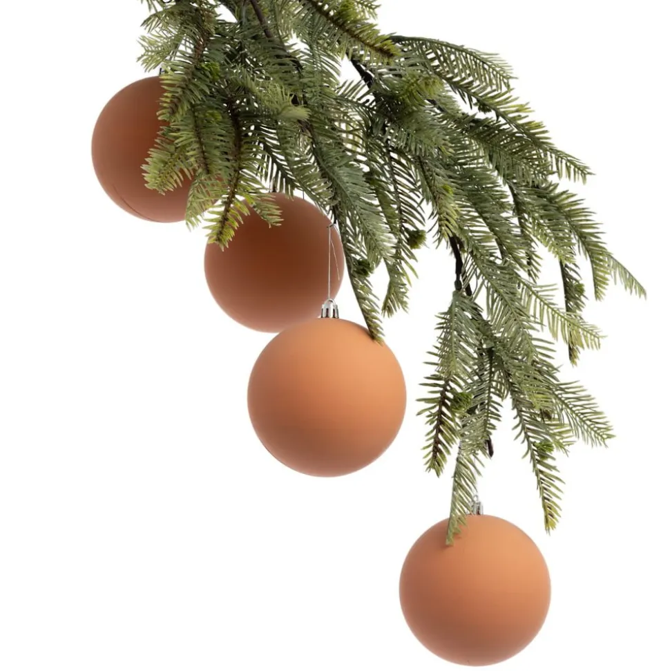 Matte orange Christmas ball ornaments, 4"