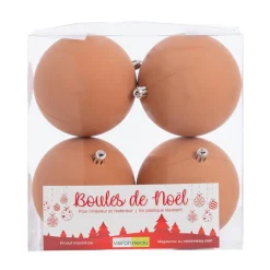 Matte orange Christmas ball ornaments, 4