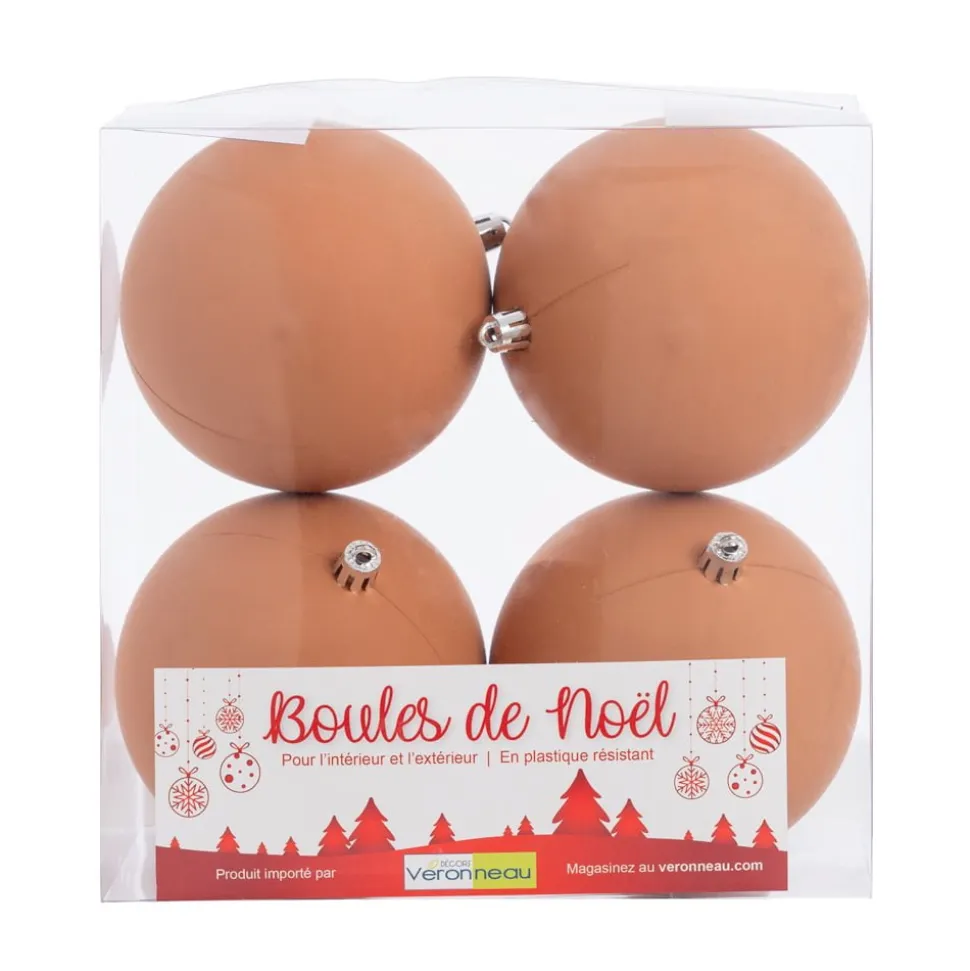 Matte orange Christmas ball ornaments, 4"