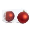Matte red Christmas baubles, 5,5"