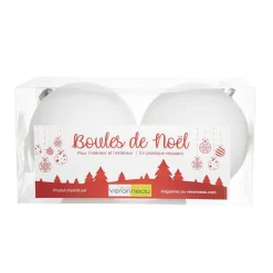 Matte white Christmas ornaments, 6″