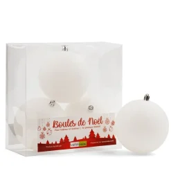 Matte white Christmas ornaments, 4″