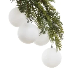 Matte white Christmas ornaments, 4″