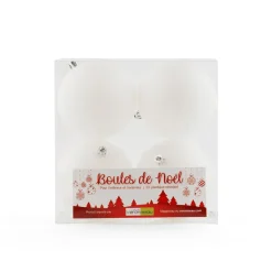 Matte white Christmas ornaments, 4″