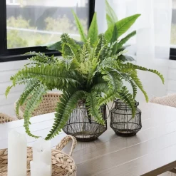 Metal wire lantern, 7 x 6″