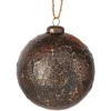 Metallic leather effect Christmas ornament, 4"