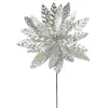 Metallic silver poinsettia, 22"