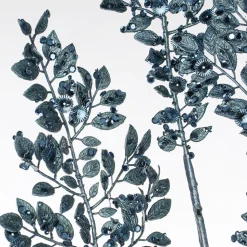 Midnight blue metallic leaf sequin spray, 33″