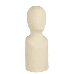 Minimalist beige head statuette, 10"