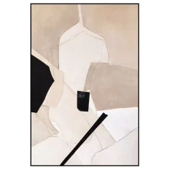 Minimalist beige wall art, 32 x 47″