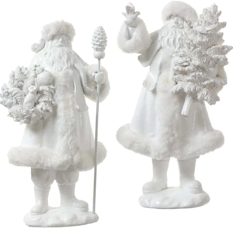 Minimalist white Santa Claus figurine, 11,75″