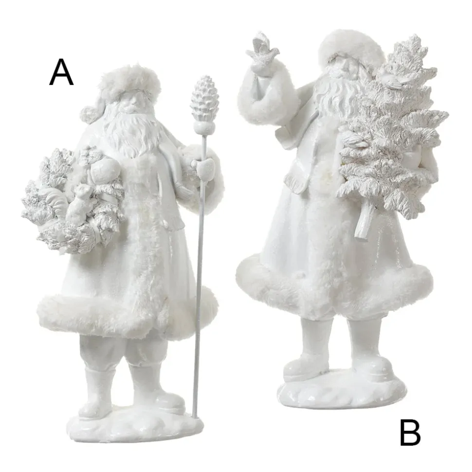 Minimalist white Santa Claus figurine, 11,75″