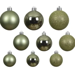 Mixed light green mini Christmas balls, 1,5-2,5"