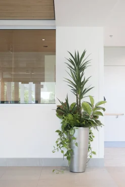 Modern steel recycled polypropylene planter