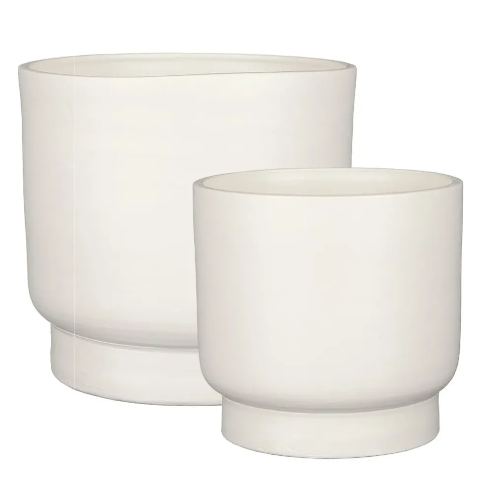Modern white plant pot