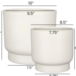 Modern white plant pot