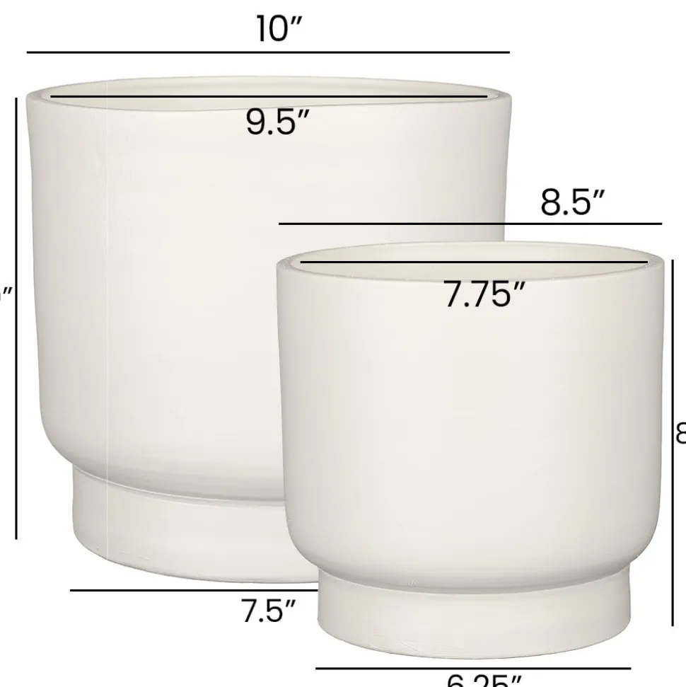 Modern white plant pot