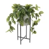 Monstera retombant artificiel en pot sur pied, 35 x 19″