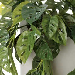 Monstera retombant artificiel en pot sur pied, 35 x 19″