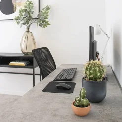 Neutral color striped finish pot, 5 x 5,5″