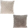 Neutral quilted polyester cushion, 17,5 x 17,5"