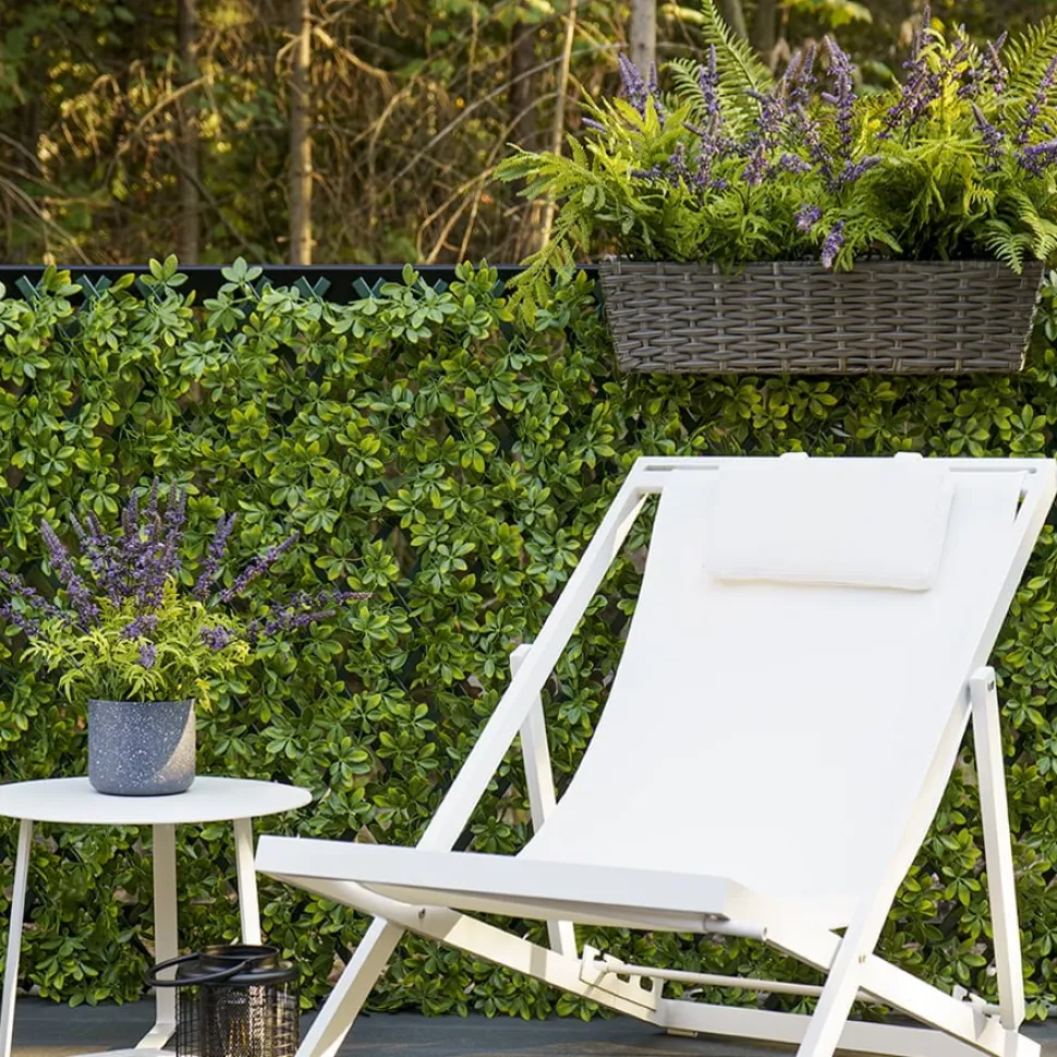 New privacy trellis (green structure), 39 x 78″