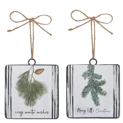 Nordic Christmas disc ornament, 4″