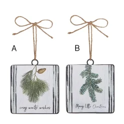 Nordic Christmas disc ornament, 4″