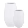 Oblong matte white decorative vase