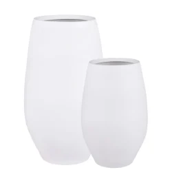 Oblong matte white decorative vase