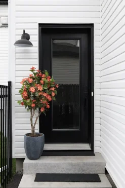 Orange artificial outdoor hibiscus tree